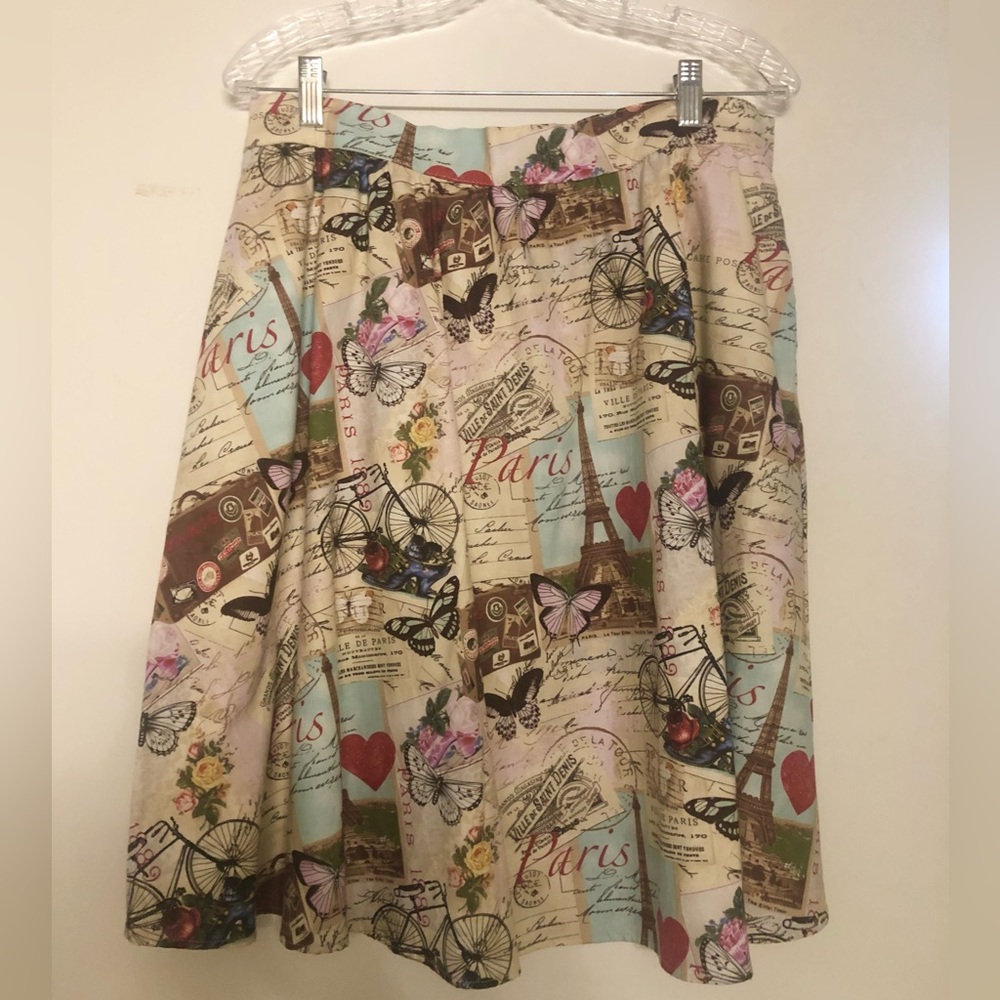 COPY - ModCloth Retrolicious Paris A-Line Skirt Size XL